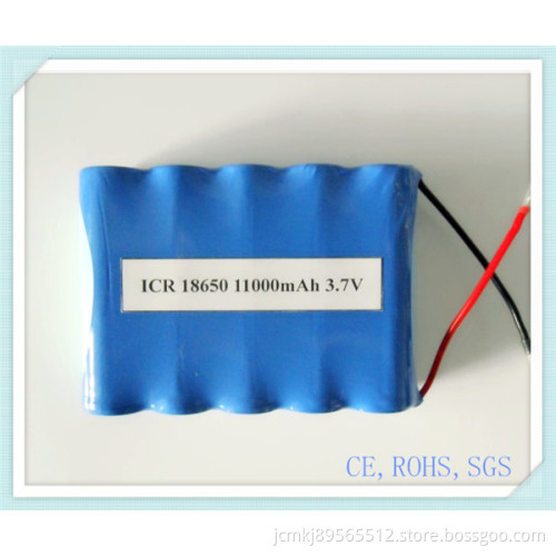 Lithium Battery Pack 18650-11000mAh 3.7V for Electric Power, Toys, Lithium Battery Pack, Li-ion Battery